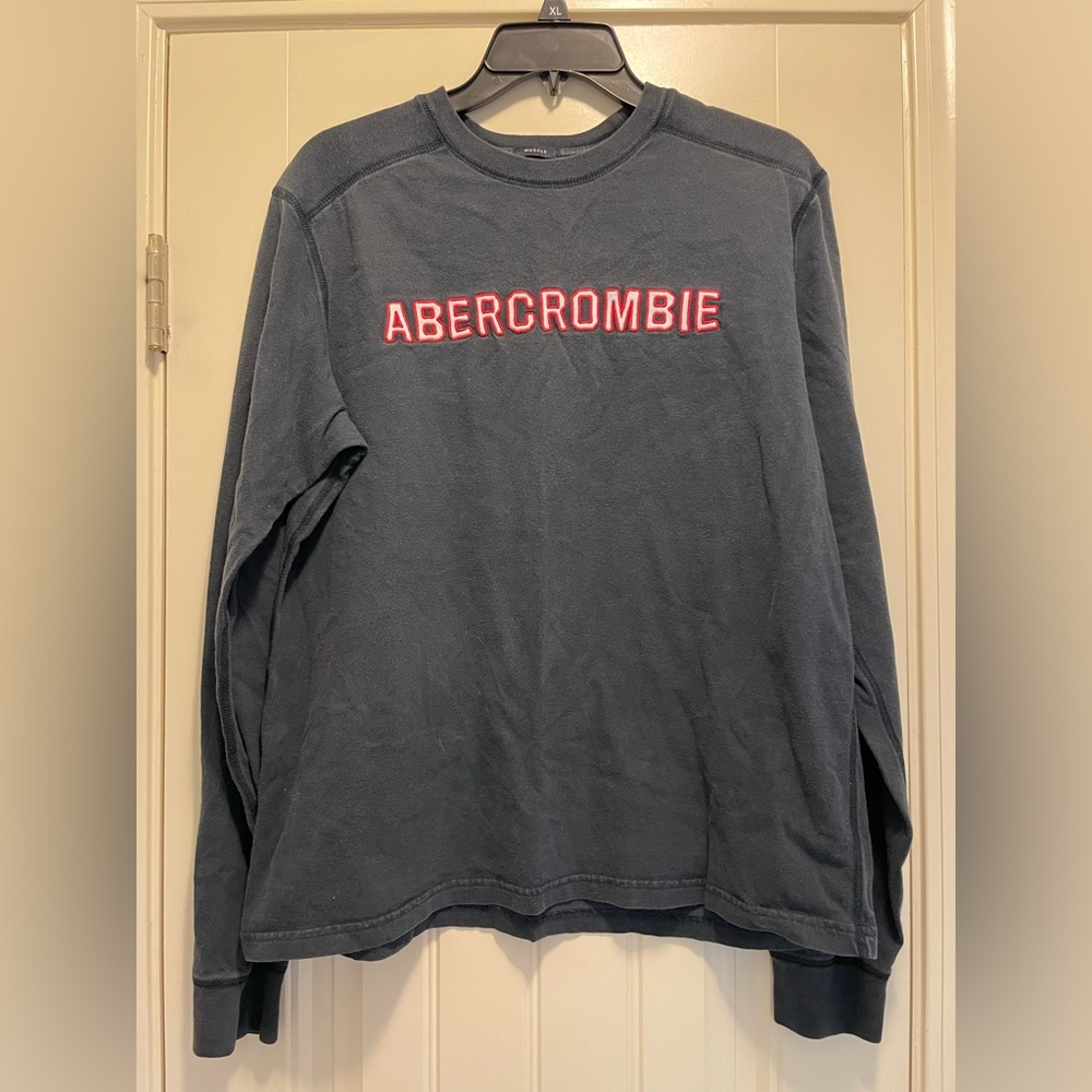 Abercrombie, Large, Long Sleeve Navy Blue Men's Shirt